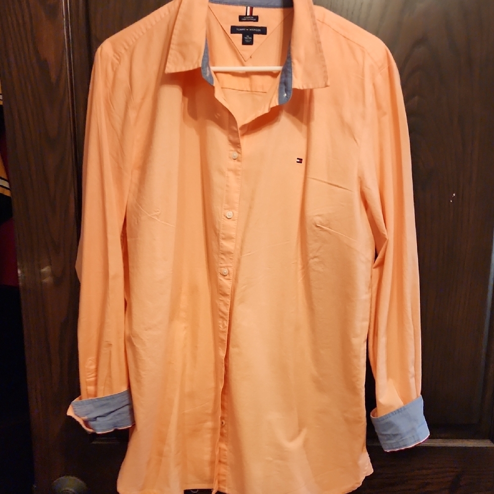 Tommy Hilfiger Orange Button Down Shirt
